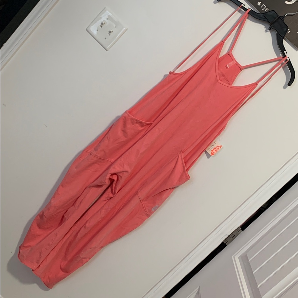 Free People MOVEMENT Hot Shot Onesie Hibiscus Pink NWT - Picture 6 of 8